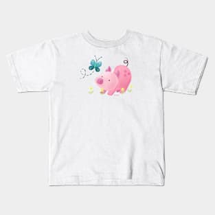 Pig and Butterfly Kids T-Shirt